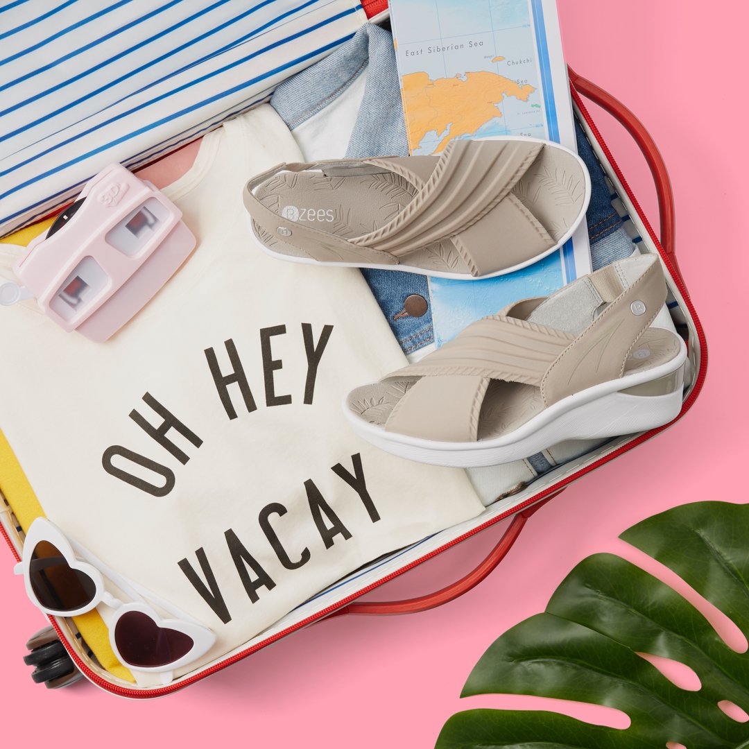 Pack light! These vacay-ready sandals are ready for takeoff. ✈️ #bzees #crazycomfy #machinewashableshoes #travelshoes #comfysandals #vacay

Shop Sunset:  bit.ly/2Y0Lj5I
