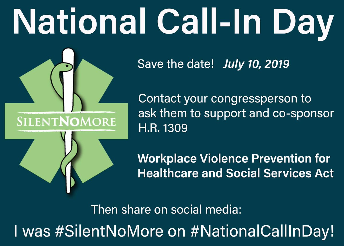 PhysiciansLead's tweet photo. #NationalCallInDay is today, so call your congressperson today and tell them to support #HR1309 &amp; enact #WorkplaceViolence prevention measures. #SilentNoMore https://t.co/XfBXIidol9 https://t.co/qhZz7BXtzj