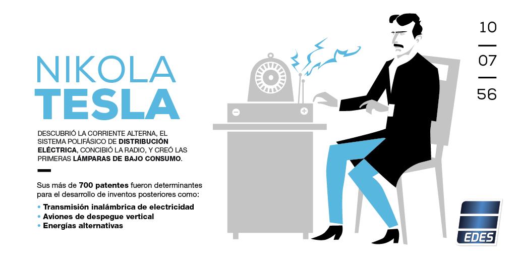 EdesEnergia's tweet photo. Hace 163 años nacía Nikola Tesla, el verdadero padre de la electricidad.

Un genio de la ingeniería eléctrica, autor de numerosas invenciones, uno de los inventores que revolucionó la ciencia.

#NikolaTesla  #Inventor  #Electricidad https://t.co/N2szKSZNyt