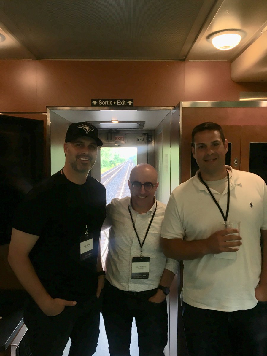Dentons's tweet photo. Dentons Canada's #venturetech and Emerging Growth Companies group is ready for @startupfest! @hollofjustice and @RozanskyScott boarded @HighlineBETA's #Startup Train to Montréal yesterday. @DentonsVTG #Startupfest #Venturefest #Acceleratorfest https://t.co/dXZOhIx6q9