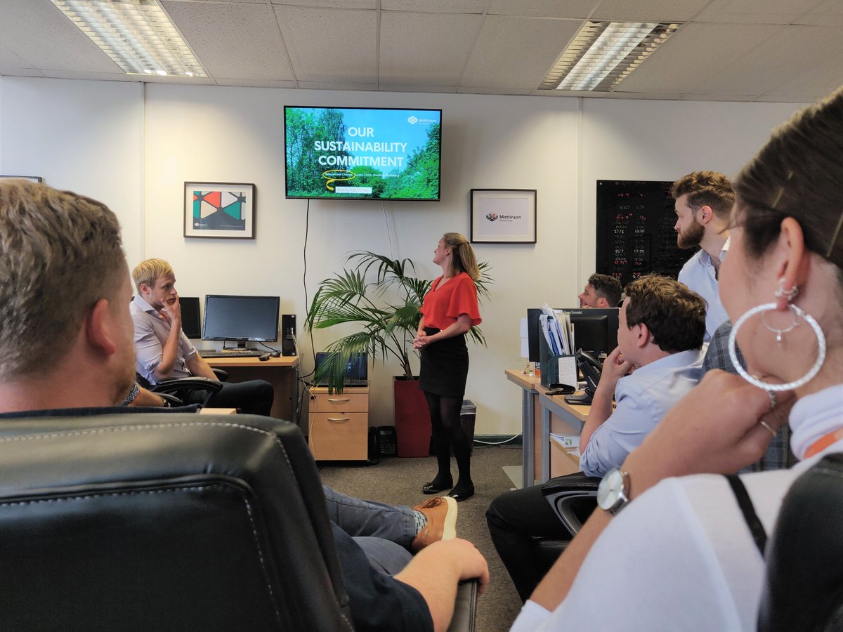 Freya giving a presentation to the team on #waste and #recycling as part of our sustainability commitment

Find out more here: mattinsonpartnership.com/article/our-su… 

#sustainability