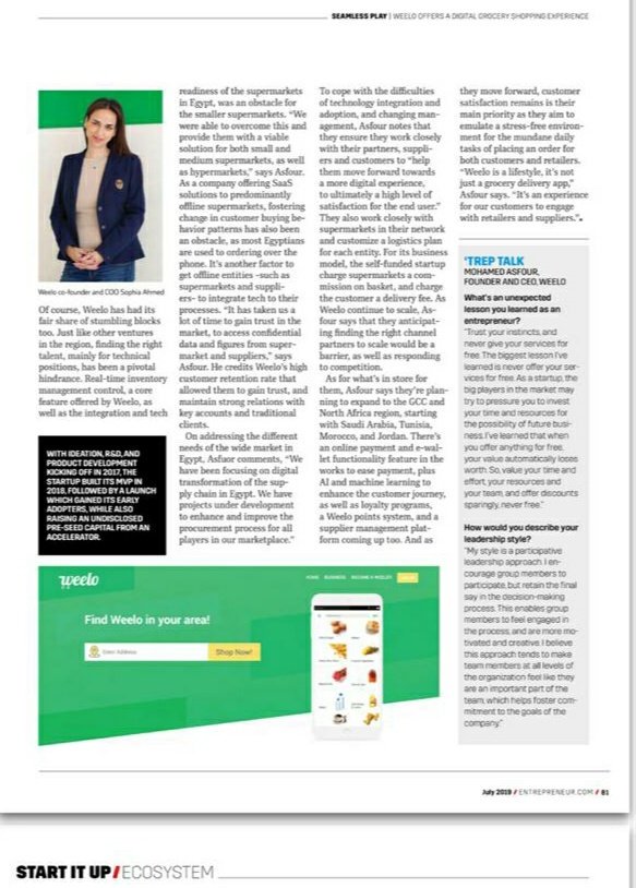 MoeAsfour_'s tweet photo. Thank you @EntMagazineME for an amazing article about @WeeloLLC
#weelo
#Entrepreneur
#startupstories
#bestOnlineGroceryApp https://t.co/6AQvuaANE2