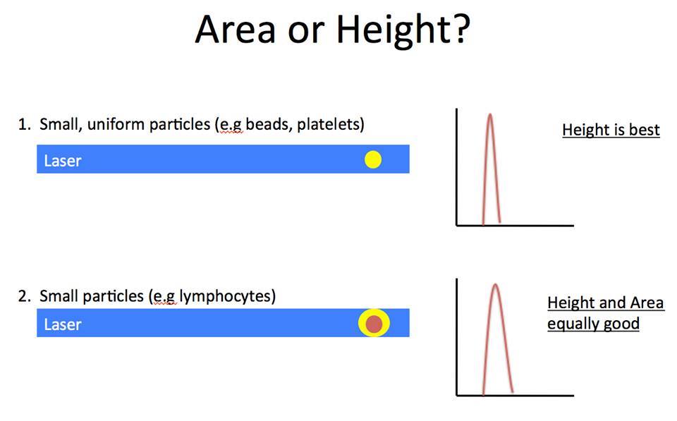ExCyted's tweet photo. Area or height for fluorescence measurements?  #ExCyte #FlowCytometry #Fluorescence https://t.co/CRZTHP0jYi