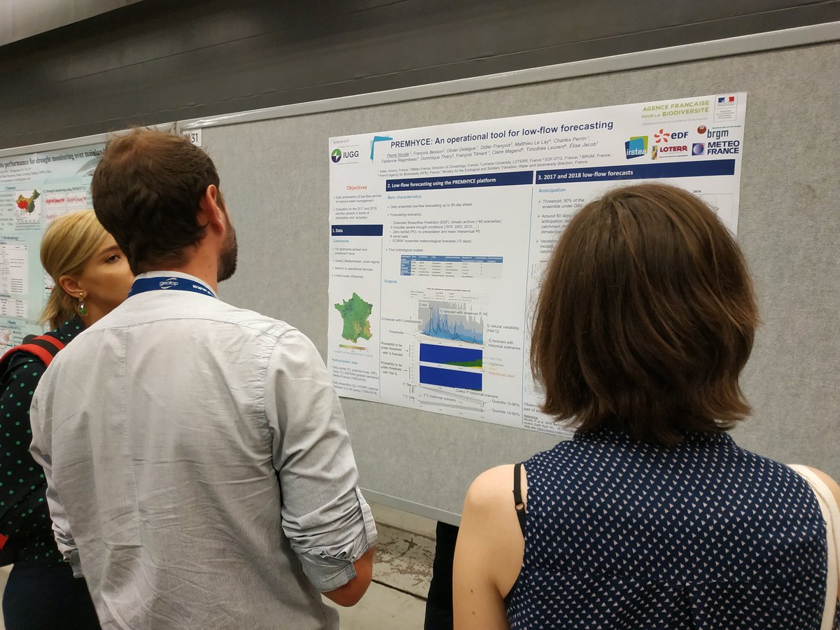 G_Thirel's tweet photo. Pierre Nicolle showing the last results of PREMHYCE for low-flow forecasting at #iugg2019 #iahs19 conference
W/ @irstea @meteofrance @BRGM_fr @EDFofficiel Loterr https://t.co/WkC5P4LAB9