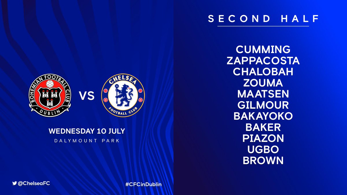 We're back out and Lampard has made 11 changes for this second half...

⚫️ 0-1 🔵 [46'] #CFCinDublin