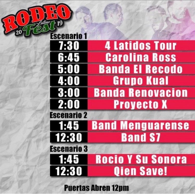 GRUPOPROYECTOX's tweet photo. Este Sábado! Rodeo Latino Fest! 
Subimos a las 2:00! No se lo pierdan amigos! https://t.co/97Yxi1RFvK