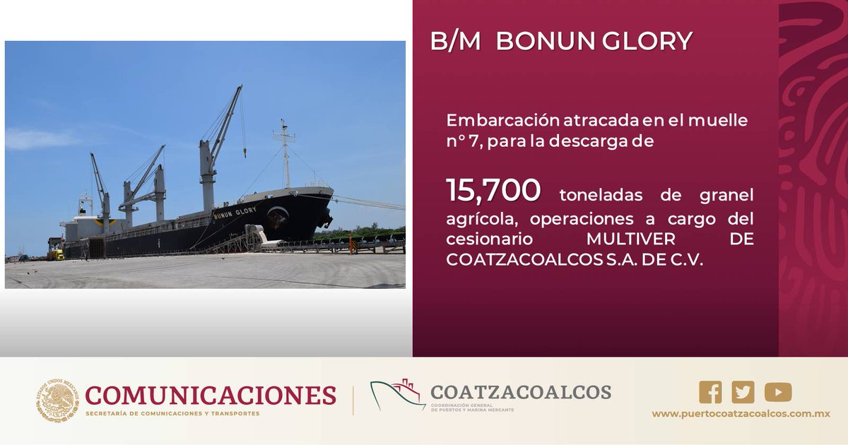 coatzaport's tweet photo. #Entérate

#OperacionesEnMuelle @coatzaport

#Muelle7  #Multiver🚢⚓️

#Importación

#PuertosEnMovimiento
#PuertorYMarinaMercante

@SCT_mx https://t.co/XPcEcdKx2m