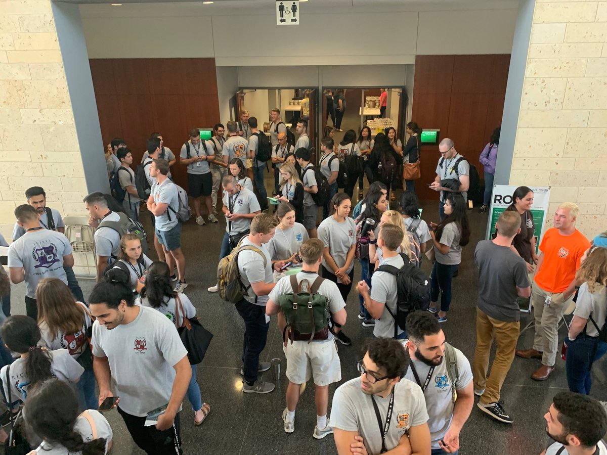 UNTHealth_TCOM's tweet photo. It was another active day for the Class of 2023. The morning featured a great talk about professionalism and the curriculum. The afternoon was spent learning about careers in medicine, leadership skills and international opportunities they will have at #TCOM #FirstInFortWorth https://t.co/C5rN82F7OZ