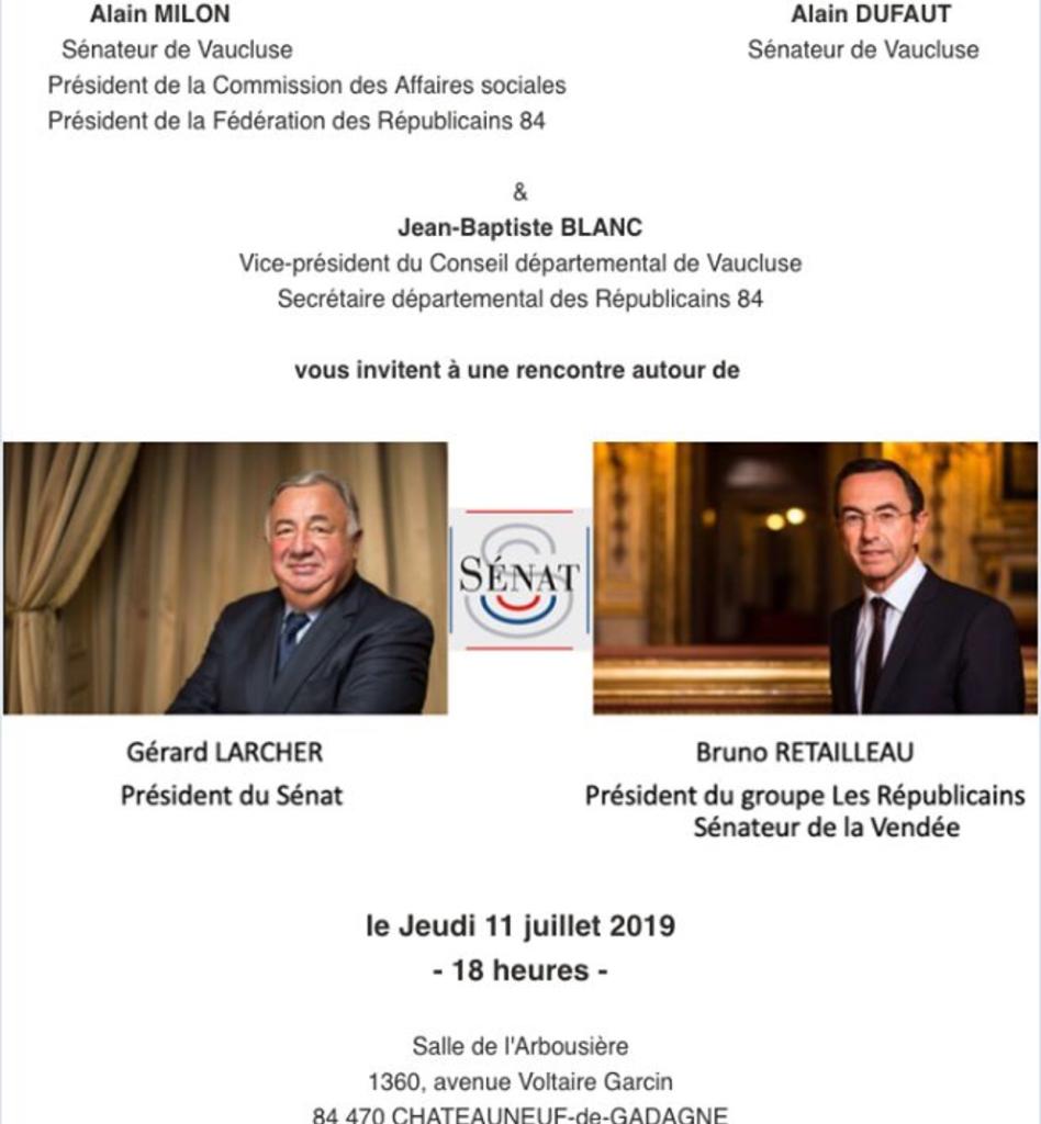 CFeretti's tweet photo. [RAPPEL]

📢 Rencontre avec @gerard_larcher  et @BrunoRetailleau  !

📅 Demain à 18h00  

📍 Châteauneuf-de-Gadagne Salle de l'Arbousière 1360 Avenue Voltaire Garcin !

Nous comptons sur votre présence 

#LR84 #ChâteauneufDeGadagne https://t.co/5iY14a4cNE