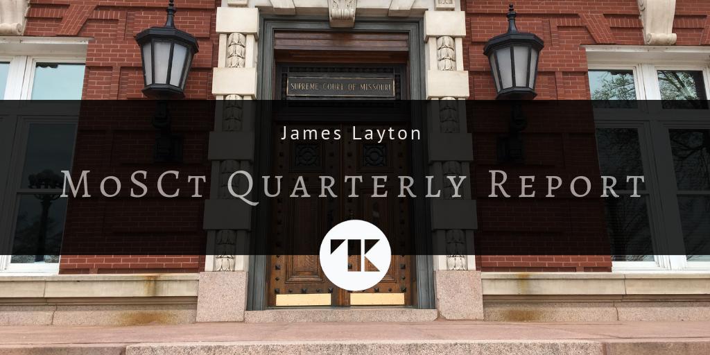 TuethKeeney's tweet photo. Missouri Supreme Court Quarterly Report, July 2019—Part 1: Who? And how long did it take? https://t.co/FJOhZnhdPB
#MoCourts #MOSCT https://t.co/hIzIy76aQ3