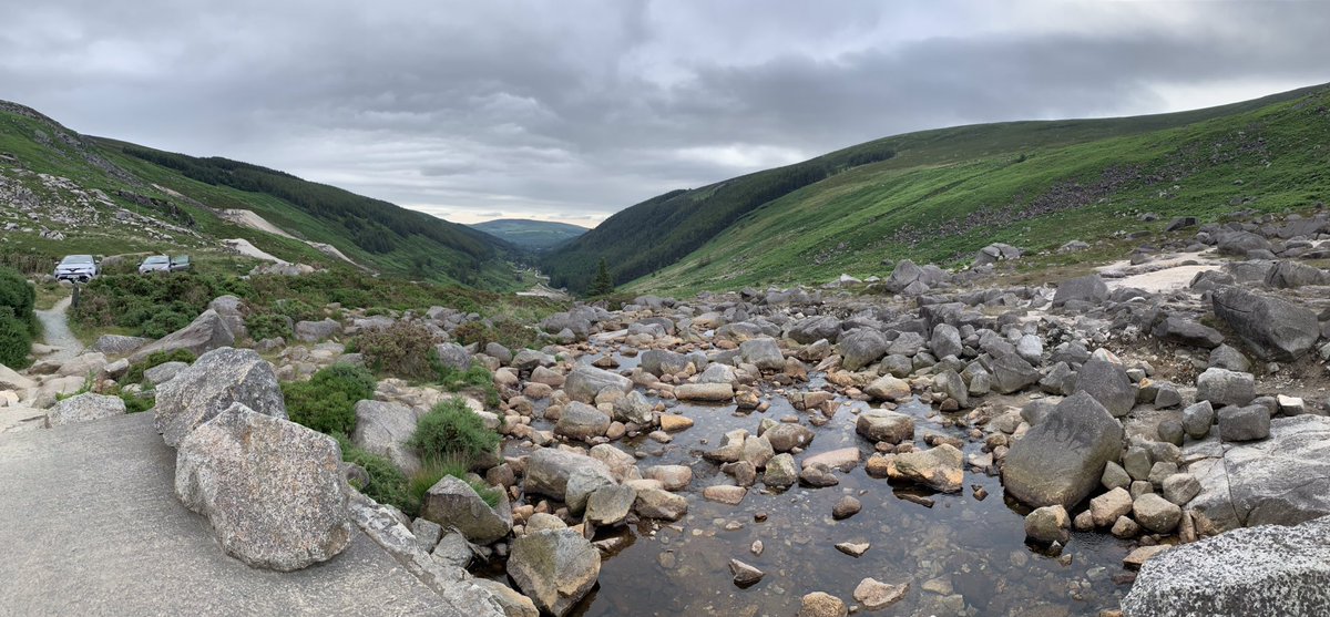 MurrenDawg4's tweet photo. Our first stop in Ireland today was the Wicklow mountains. Pictures don’t do it justice. Sheep running around like deer here. Also still trying to get used to driving on the wrong side of the road/car! https://t.co/8OVm6fOsy1