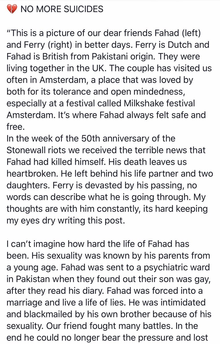 QueeristanPK's tweet photo. Sad to see a British Pakistani gay man Fahad being tortured &amp; psychologically manipulated into committing suicide in Birmingham, UK b/c of his family. Where is the British government here, why aren't LGBTQ+ folks being protected?  @AmnestyUK @UKLabour @ukinpakistan @TomDrewUK https://t.co/JqoCn0cm7R