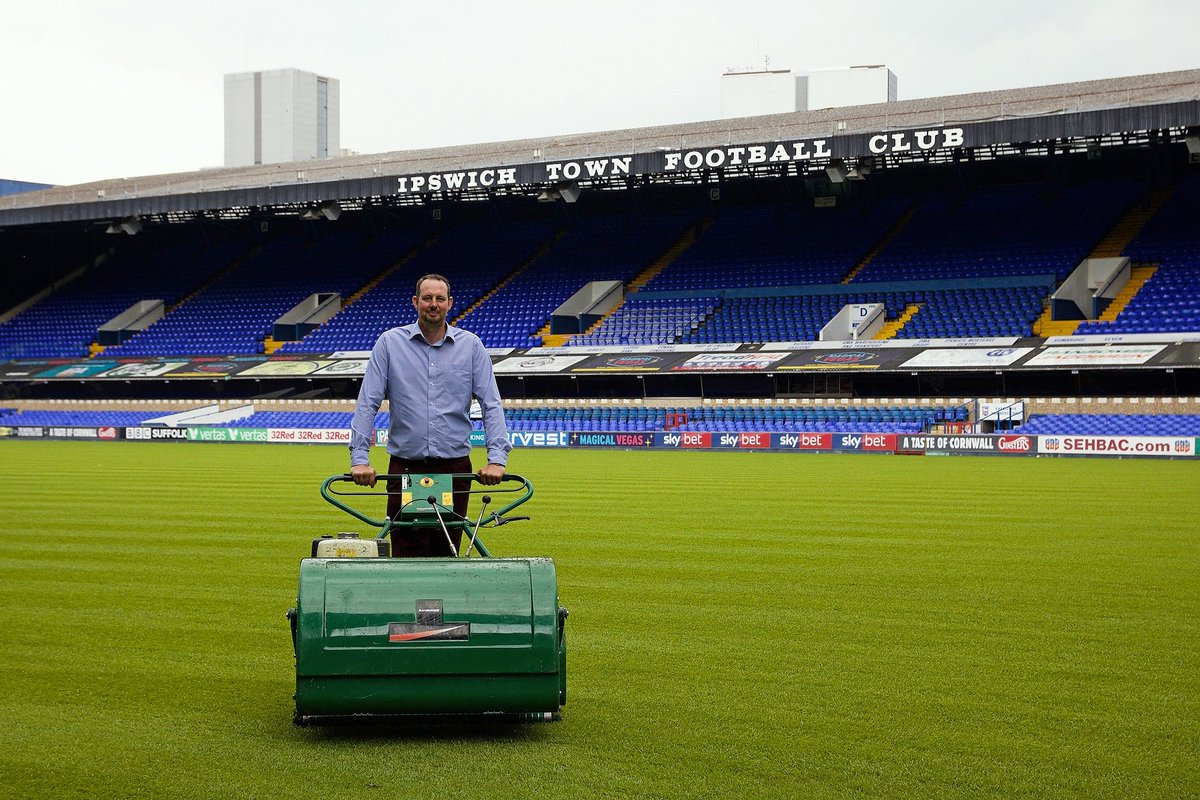 We had a great day today hosting the delightful <a href="/mowermanjimmy/">Jimmy The Mower</a> at #Ransomes. He toured the factory to see the birthplace of his mowers, had a go on the Parkway 3 and even put some stripes on the pitch at Ipswich Town FC with their Mastiff! More details to come. #jimmythemower