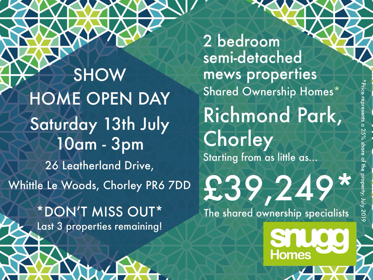 Looking for a home in Chorley 🏘️ come and visit @SnuggHomes myself &amp; <a href="/KarenSnuggHomes/">Karen_SnuggHomes</a> at our show home on Saturday 13th July between 10AM-3PM! #findyourdreamhomewithsnugg #sharedownership #newbuild #Chorley #Wainhomes