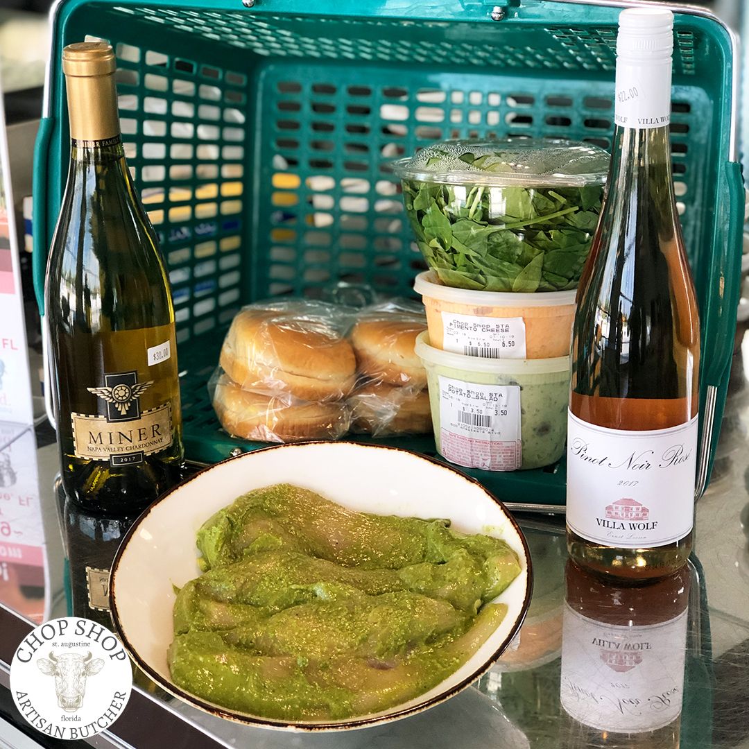 ChopShopSTA's tweet photo. ⌚It's Butcher Bundle Time! This week we have 1 Pound of All Natural Chicken marinated in our House Pesto, with Pimento Cheese, Potato Salad, Mixed Greens, and Buns for just $20!

🌹🍷Pair this meal with our Miner Chardonnay or Villa Wolf Rose' and you'll be lovin' life!
#butcher https://t.co/JpBYc2AEwP