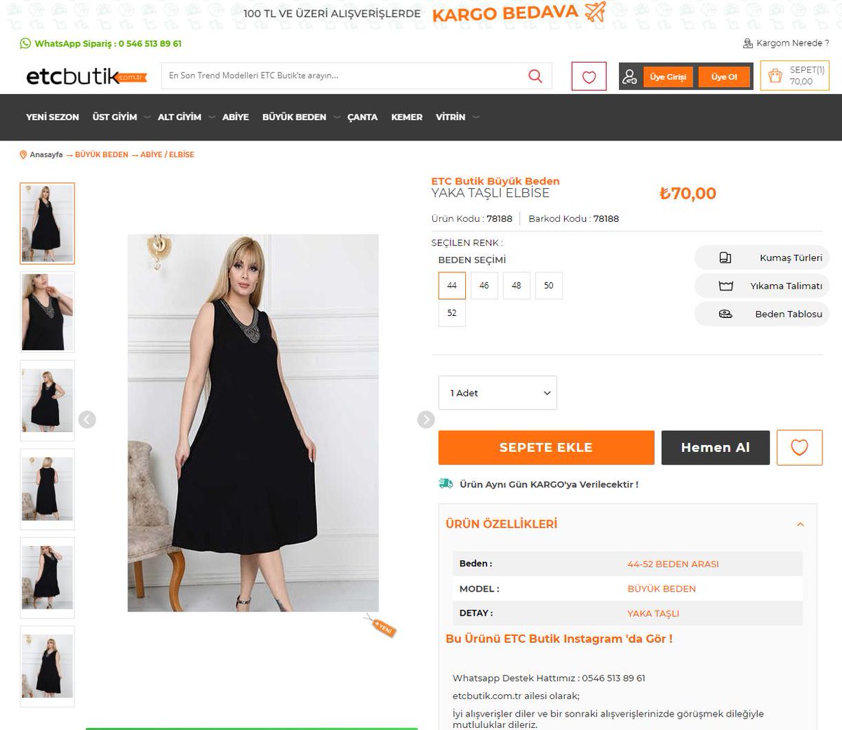 ➖instagram.com/etcbutik
➖instagram.com/etcbutik.abiye
➖instagram.com/etc.buyukbeden
➖instagram.com/etcbutiksizden…

➖₺70 #ELBİSE

SİTE ÜRÜN LİNK:
etcbutik.com.tr/yaka-tasli-elb…

Bilgi &amp; Sipariş için #WhatsApp
0546 513 89 61
etcbutik.com.tr

SÜRAT #KARGO ile HEMEN #KARGO
#KBÜ