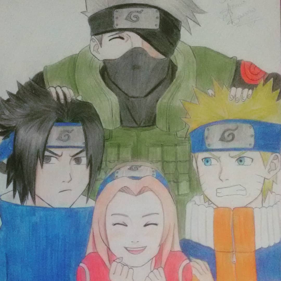 Pintão das tapiocas on X: Meu anime favorito Naruto 😁 eles são meus  personagens favoritos 😊 Kakashi Sasuke Sakura e Naruto Eco lápis Faber  Castell #Ideiasfeitasamao  / X