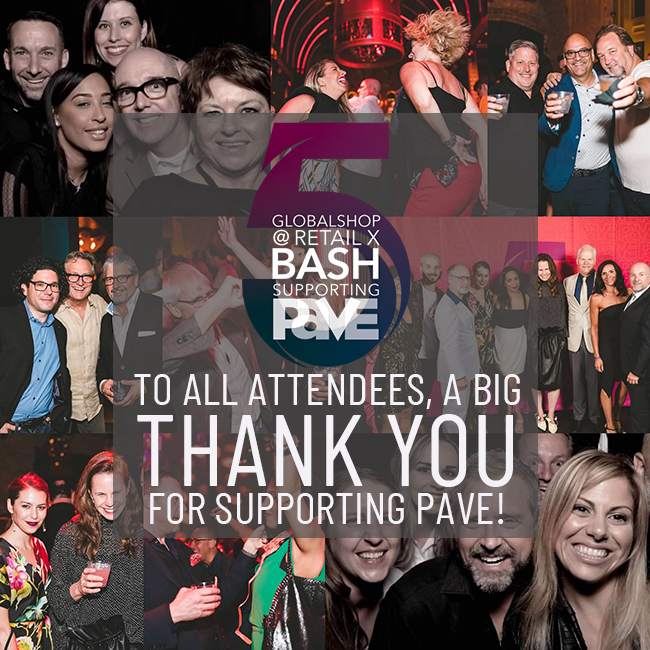 PAVEorg's tweet photo. TO ALL SUPPORTERS, SPONSORS & ATTENDEES- THANK YOU! Through fundraising initiatives at the booth and the annual #PAVEBash, PAVE raised $45,000 for student education at #GlobalShop @ #RetailX!
#globalshop #retailx #globalshop2019 #pave #retaildesign #futureofretail #pave2019 https://t.co/63MaU9W6Ns