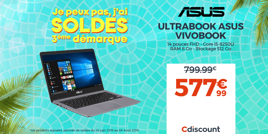 Cdiscount's tweet image. #JePeuxPasJaiSoldes
#Soldes2019

Puissance et réactivité au programme de cet Ultrabook 👌
➡️ bit.ly/2XDfb8Q