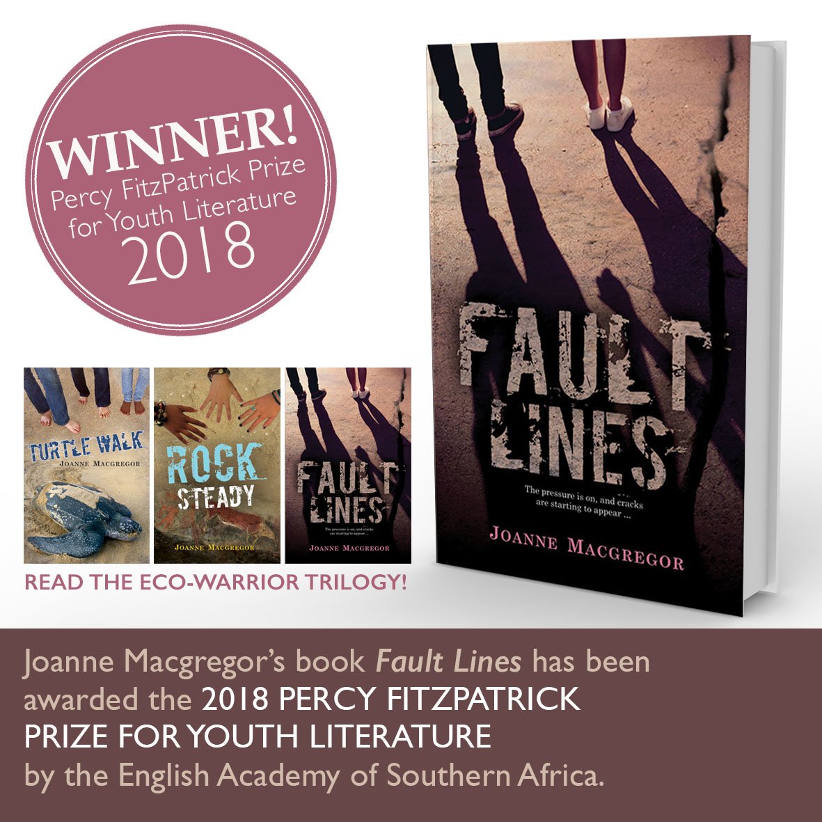 JoanneMacg's tweet image. Woot! I just heard that I've won the 2018 Percy Fitzpatrick Prize for Youth Literature! I am so pleased because this was a special book and very dear to my heart. Thanks to the English Academy, my publishers @ProteaBoekhuis and fab editor Danel Hanekom! #ReadSA