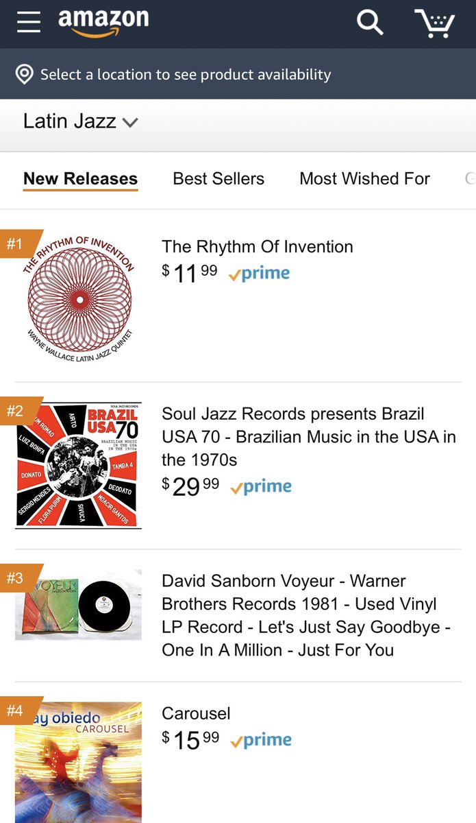 Wayne Wallace Latin Jazz Quintet's "Rhythm of Invention" has hit #1 on Amazon.com for Latin Jazz! <a href="/patoisrecords/">Patois Records</a> 

#WayneWallace #WayneWallaceLatinJazzQuintet #LatinJazz