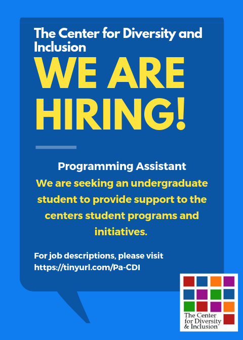 auCDI's tweet photo. #NewJobPosting 

Are you an undergraduate student passionate about social justice, identity development, and multiculturalism? 

Consider applying to join the #CDIFAM as our Programming Assistant. 

More information: https://t.co/egmYvPXoDO 

#AU23 #AU22 #AU21 https://t.co/PrjGMxPUOf