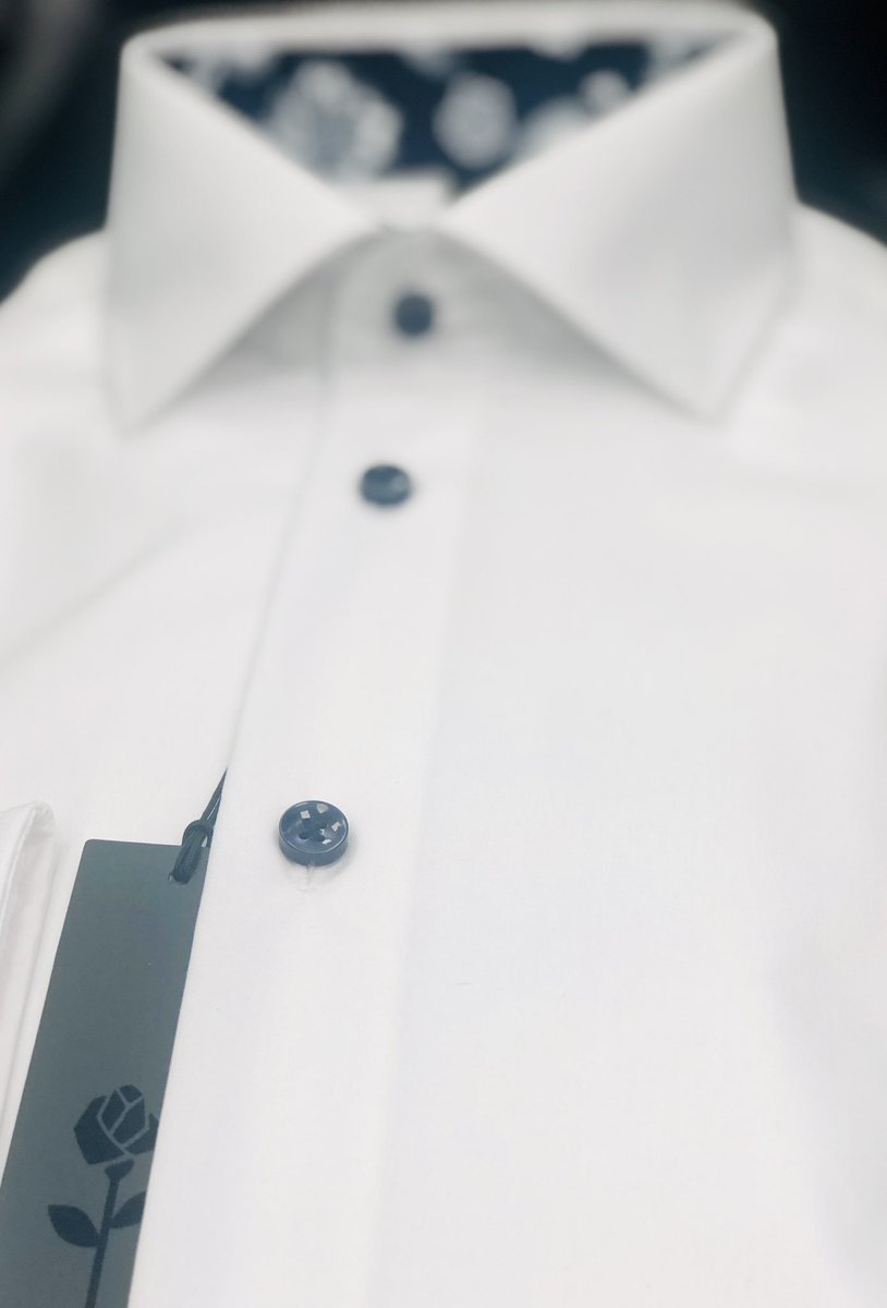 TUXLUXLONDON's tweet photo. New in! 
These sharp, #chic slim fit shirts. 
Navy #paisley &amp; contrast buttons - YOU WILL LOOK WONDERFULLY #ELEGANT !! Message asked for more details or Visit us at our Mill Hill shop. 
 #tuxedojacket  #millhill #menswear #groom #groomsmen #groomsmenstyle https://t.co/FcBS73ZO5R
