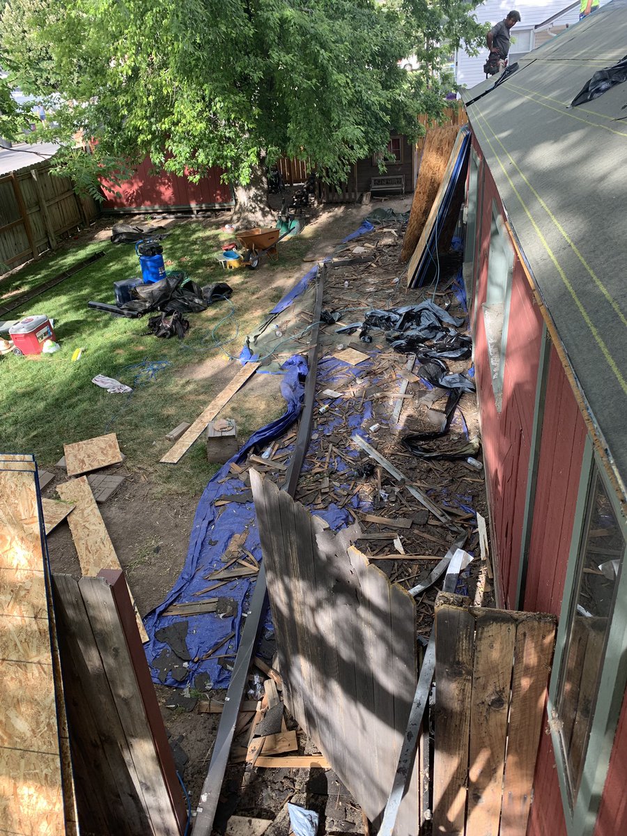 castleroofing2's tweet photo. This almost 80-year-old roof is getting up to code with new sheathing, and shingles. She is going to look so pretty soon. #newroof #uptocode #crowningyourgreastestinvestment #castleroofingllc https://t.co/wrT3Hzwqgg