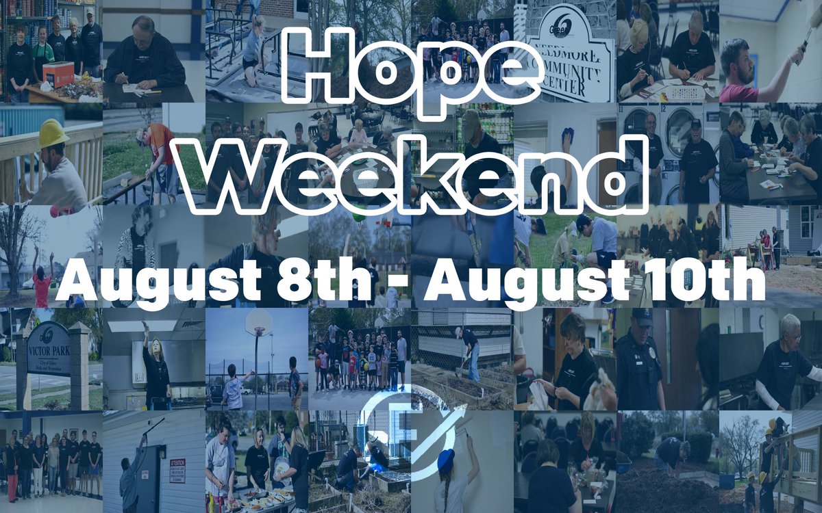 fairviewgreer's tweet photo. Our second #HopeWknd of 2019 is August 8th - August 10th! You will find projects at @Greerministries, Meals on Wheels, @GreerRelief and more! Sign ups are LIVE at the Hope Weekend page, under the Ministries tab at https://t.co/o5FPYBk1Nt! https://t.co/lkUNFuj0iw