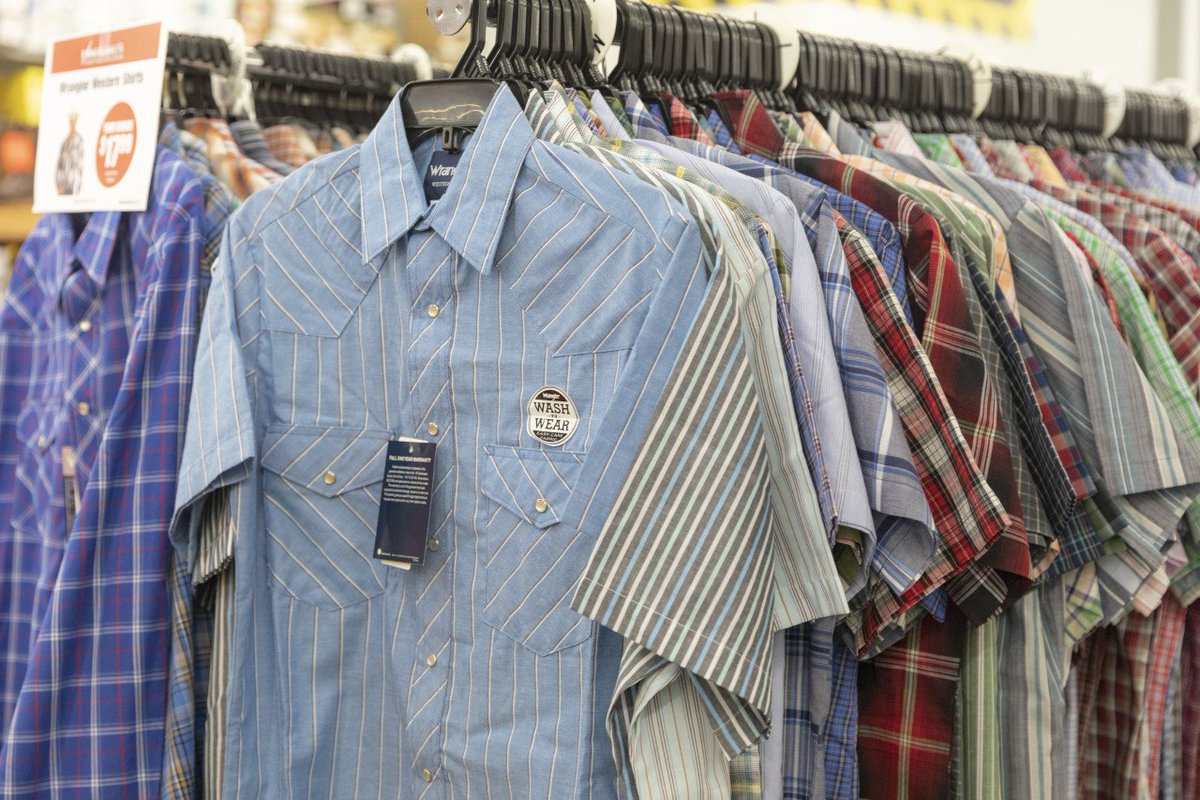vanderbiltsks's tweet photo. We have a range of plaid colors and sizes in men's button-ups and they are on sale for $17.99! #ICT #VanderbiltsWichita https://t.co/Rj1Yl3QVAZ