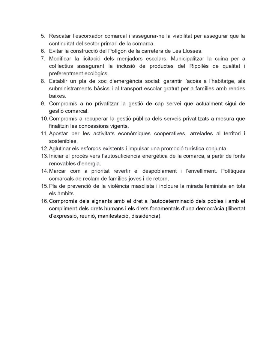 CUP Ribes de Freser 🔁 (@cupribes) on Twitter photo COMUNICAT CONJUNT DE <a href="/CUPRipoll/">Alternativa per Ripoll</a> <a href="/CUPCampdevanol/">CUP Campdevànol 💃</a> I <a href="/CupRibes/">CUP Ribes de Freser 🔁</a> SOBRE ELS PACTES ELECTORALS AL CONSELL COMARCAL DEL RIPOLLÈS PEL MANDAT 2019-2023 COMUNICAT CONJUNT DE <a href="/CUPRipoll/">Alternativa per Ripoll</a> <a href="/CUPCampdevanol/">CUP Campdevànol 💃</a> I <a href="/CupRibes/">CUP Ribes de Freser 🔁</a> SOBRE ELS PACTES ELECTORALS AL CONSELL COMARCAL DEL RIPOLLÈS PEL MANDAT 2019-2023