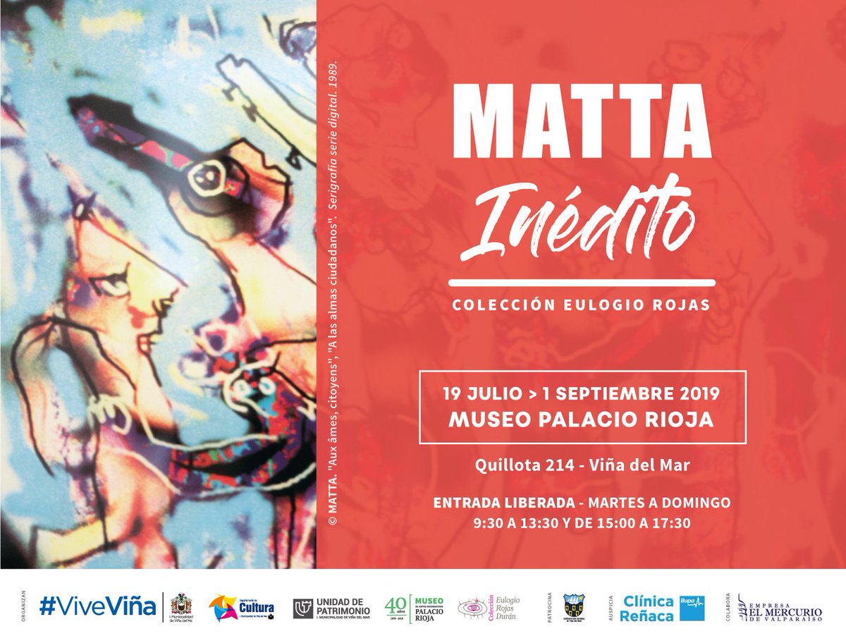palaciorioja's tweet photo. Próxima semana inauguramos la exposición "Matta Inédito", la que contemplará taller para niños y visitas mediadas para colegios, delegaciones sociales y público general, previa inscripción. 
@vinadelmar @Patrimoniovina @culturavina https://t.co/z2YW8vI20g