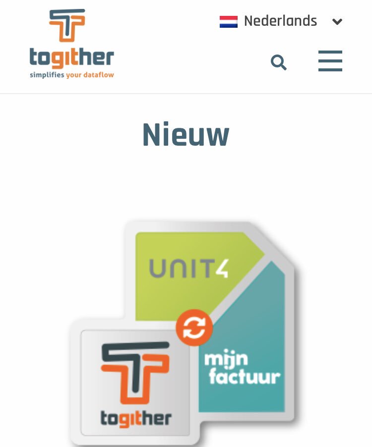 Togither1's tweet photo. Nieuw : Koppeling tussen @Unit4_NL en #Mijnfactuur @Incassonet https://t.co/Tm4O2VB0JE https://t.co/BYkieVityF