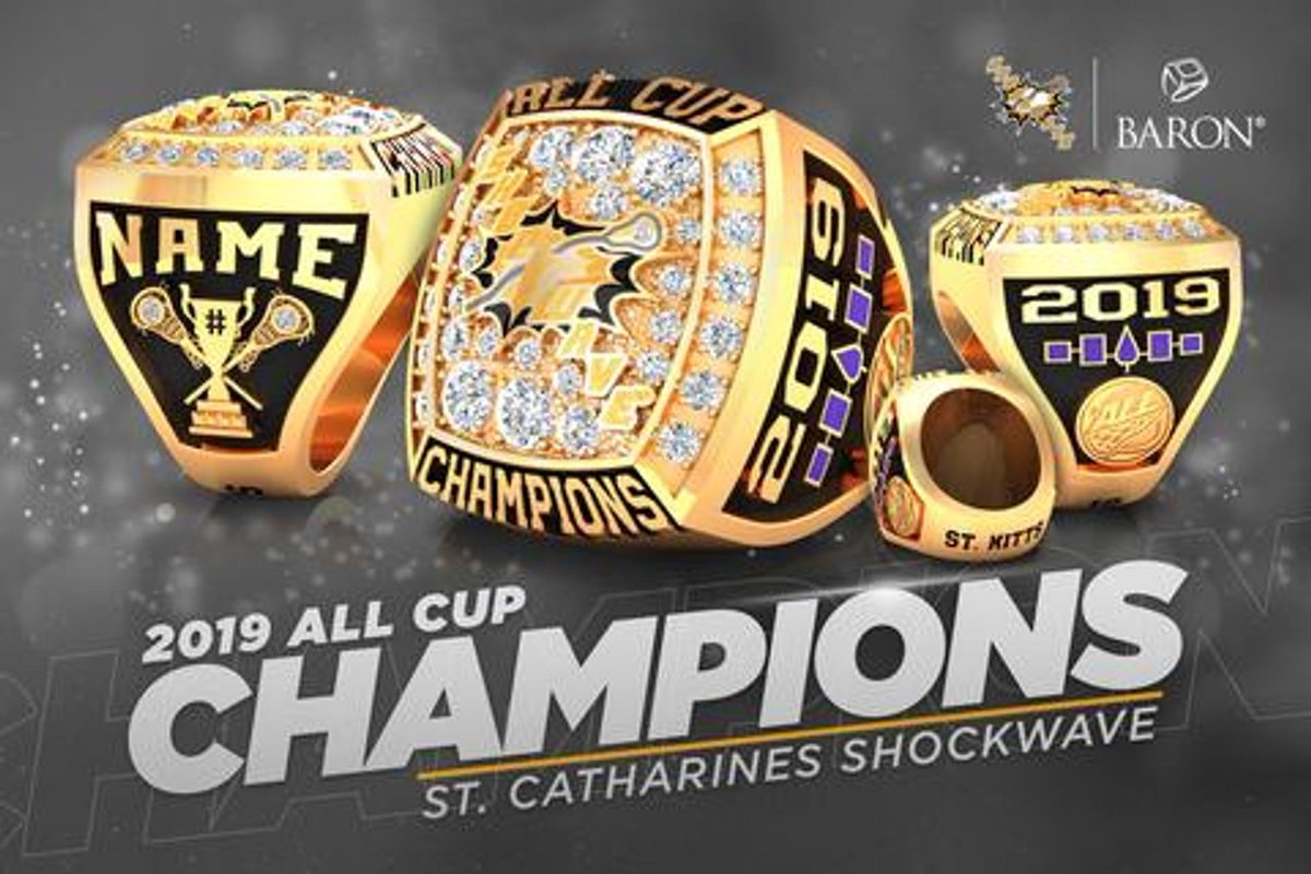 OhswekenBears's tweet photo. St. Catharines Shockwave have unveiled their 2019 #ALLCup championship rings made by @BaronRings https://t.co/rbUeX7W6x1 https://t.co/7lWsoA6eIi