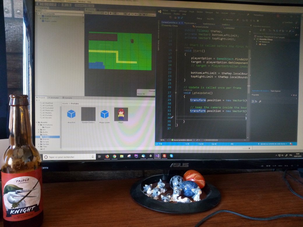 LythandeLister's tweet photo. Mon propre concept de "pause".
#gamedev #soireecool #biere #unity #csharp https://t.co/ny0qZ4sGqU