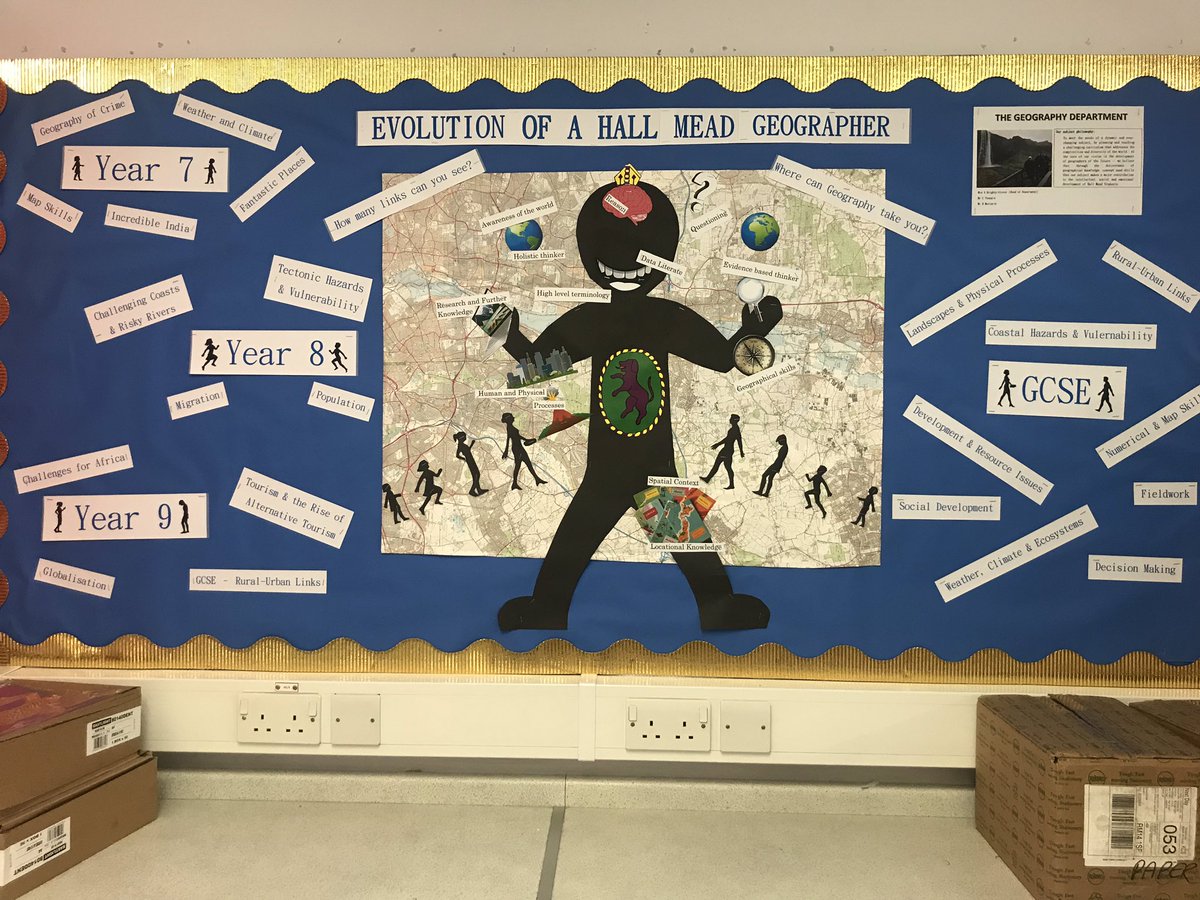hallmeadgeog's tweet image. Thank you @Mrs_Geography for the inspiration behind our new display! It has tied in beautifully with our revamped curriculum and our department’s vision for 2019! We can’t wait to deliver this to our 2019 Geography students!
#geographyed #teaching