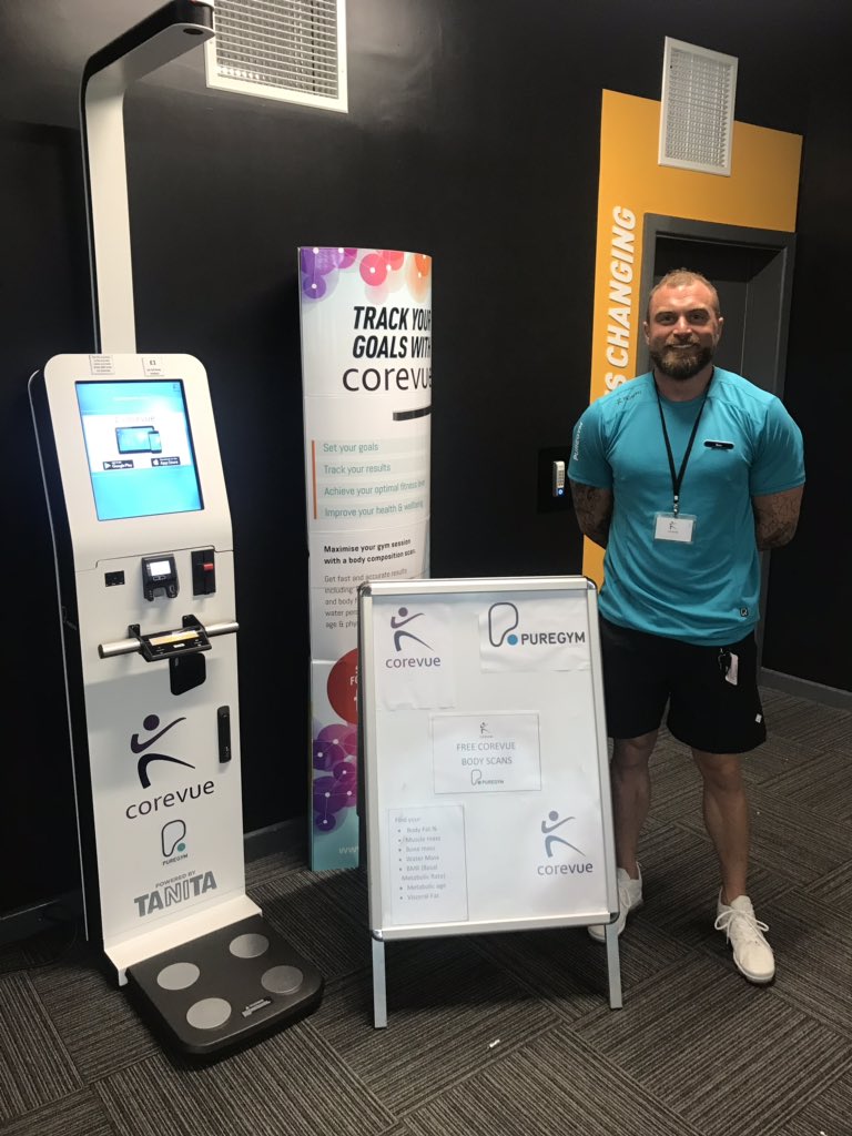 Free <a href="/CoreVueKiosk/">CoreVue by HealthCheck Services</a> body scans tonight! Come and say hi to Ben and find out your
-body fat %
- muscle mass
-water mass
-metabolic rate 
#puregym #bodyfat #corevue #sheffieldissuper #bodycomposition