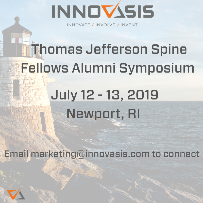 innovasis's tweet photo. Join us at the Thomas Jefferson Spine Fellows Symposium in Newport, RI July 12-13. Connect with the team and learn more about our #HAPEEK technology and data registry! https://t.co/cVWG1AkCsP