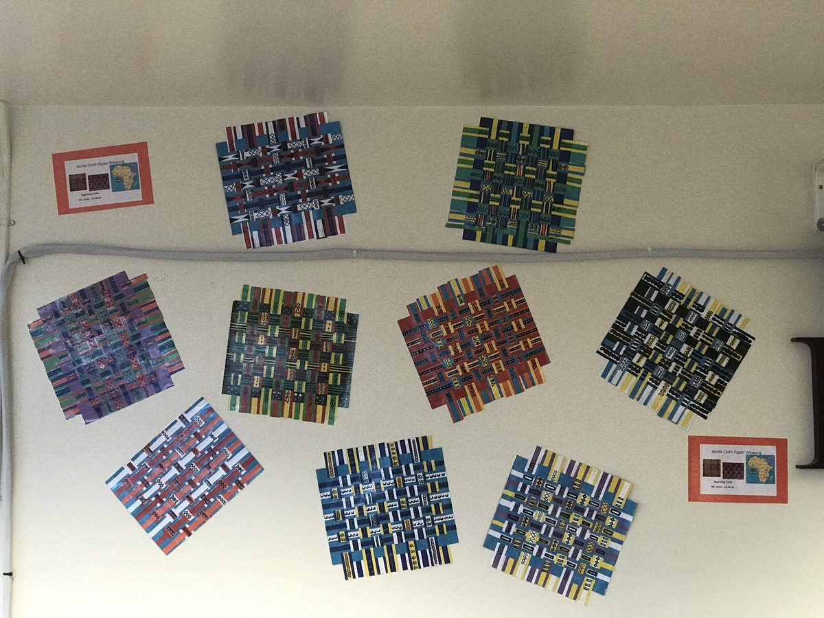 DubCLions's tweet photo. Kente Cloth Paper Weaving! Ms. Jones’ 1st block (1st semester) Beginning Crafts class. #DubCFlashback #DubCLevelUp #neveradullmomentatthedub #oohtobeaLION https://t.co/eioJQCJBSl