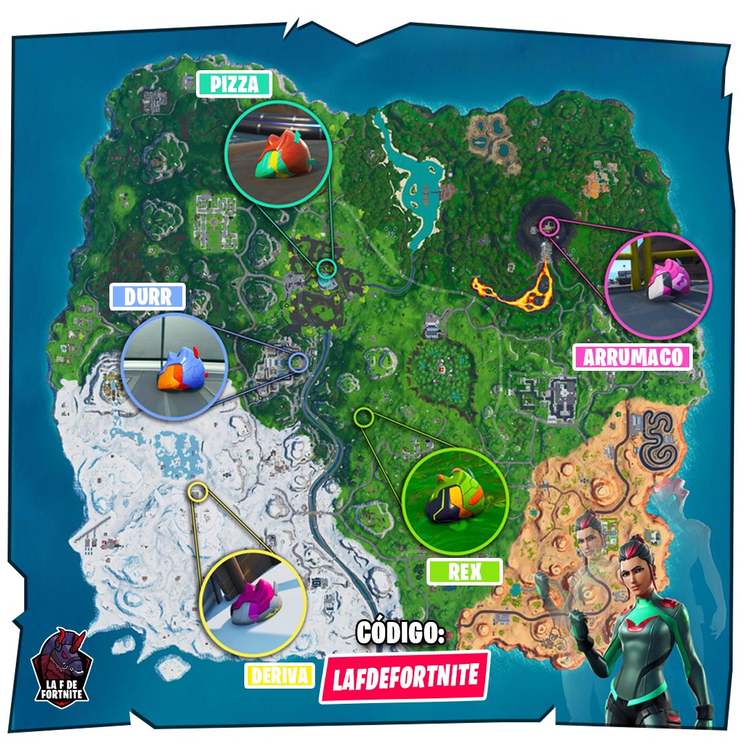LaFdeFortnite's tweet photo. Estas son las distintas ubicaciones para adquirir los estilos de singularidad.🤹

. 
#Fortnite #fortbyte #estilo  #newpost #fortnitelovers #fortnitebattleroyale #fortnitegame #fortniteps4 #fortnitetoday #fortnitepc #fortnitenews
#skinsfortnite #skins #battlepass #fortnitemapa https://t.co/iFsfsugCfJ
