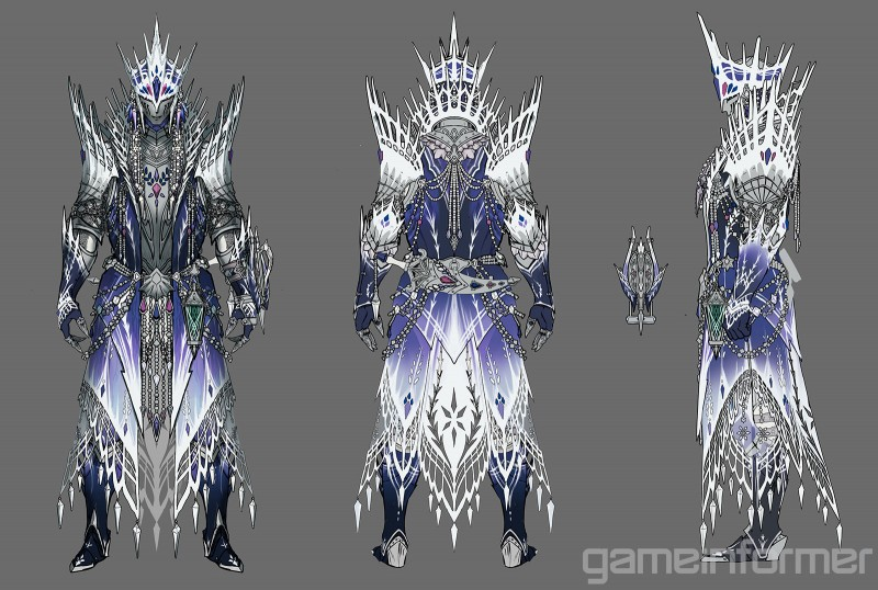 TwoSixNine's tweet photo. Here are the designs for Velkhana's Armour, Charge Blade and SnS #Iceborne https://t.co/L9A4QurSvi