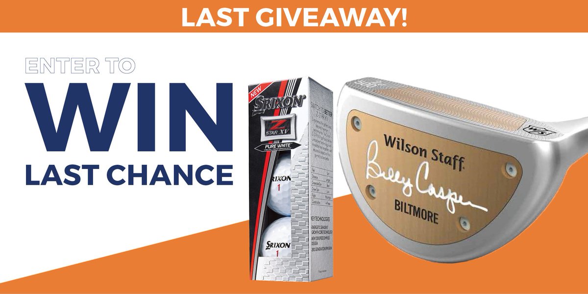 Only 1 hour left to enter to win a limited edition Billy Casper putter and a sleeve of Srixon golf balls. Make sure you are following my account  and have retweeted my pinned tweet! #FiftyForFather #JDRF