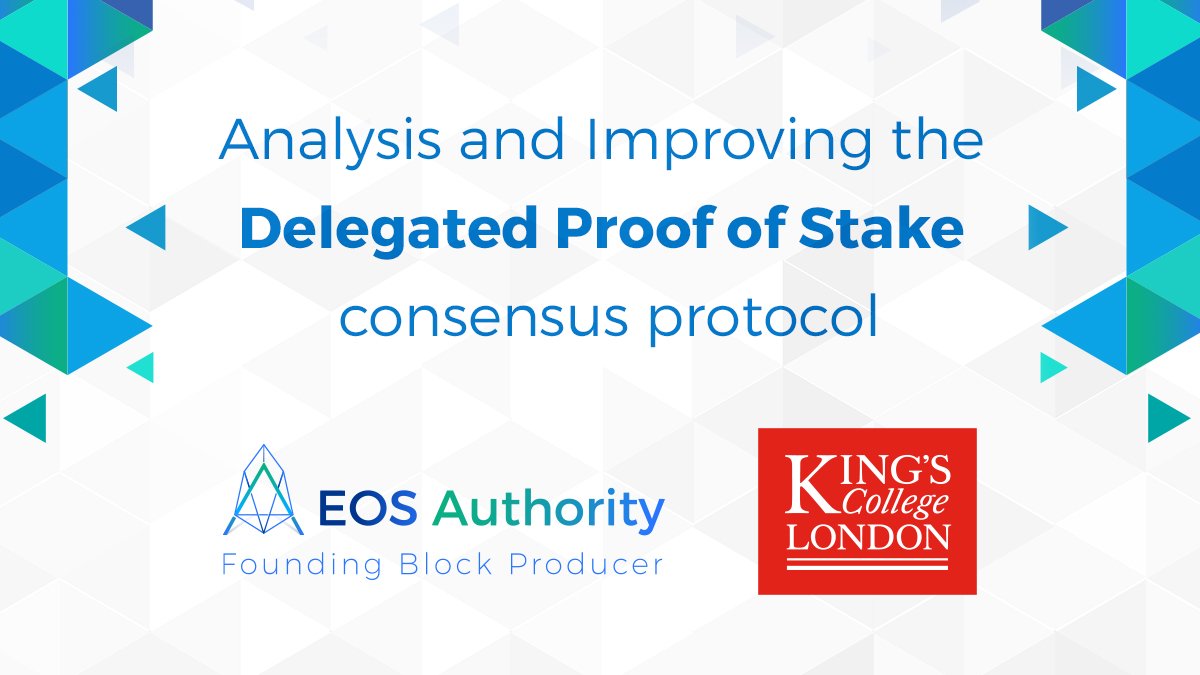 EOSauthority's tweet image. King’s College London, a top research university present their ideas on improving EOS DPoS voting. The worldwide team of leading experts in DLT and voting systems relied on EOS Authority voting data and expertise on EOS. 
Full video here: youtube.com/watch?v=2qvhHh…
#eosio #EOS