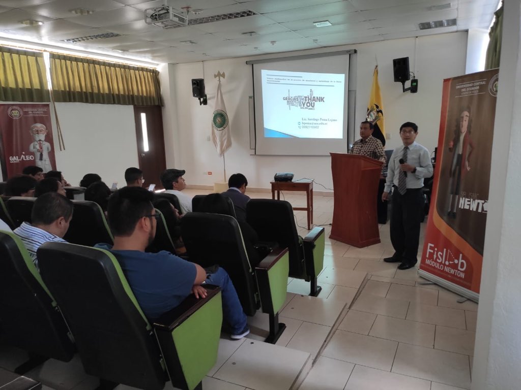 lacentralec's tweet photo. Las universidades: Central del Ecuador y Estatal Amazónica, junto a la Red de Investigadores Docentes de Física RIDEFI organizan el evento "Escuela de Verano" que se desarrolla en el Puyo. El Centro de Física de la UCE expone sobre #Fislab https://t.co/eI1OFNoexF