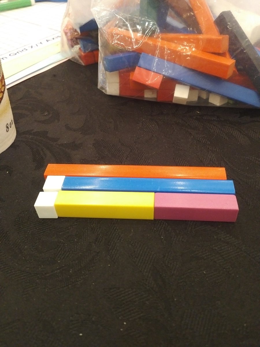 Making connections between thinking tools and models. Will be using these rods more often and in more powerful ways to visualize and connect.#peelmathcamp <a href="/dduff77/">Doug Duff</a>