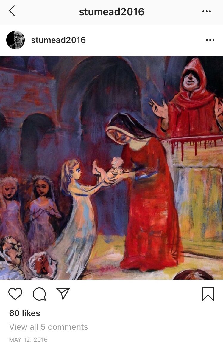 ...of symbolism in the art and photographs. Red shoes, butterflies, owls, goats, etc. Panda is a disturbing term. (Look it up) If you zoom in, some things become more visible. WARNING: DISTURBING IMAGES!