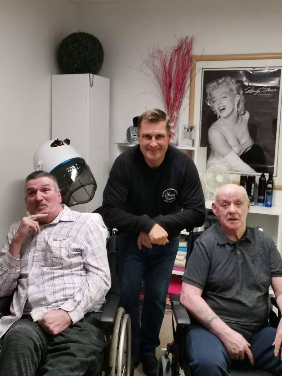 KATYJENKS1's tweet photo. Thanks to the @caringbarber for a great visit the laughter could be heard throughout the home @HC_One @LouiseFulton831 @keliharper @DeanBorris @TracyMc37594168 @onecaptkirk https://t.co/Lb2cRmtzWT