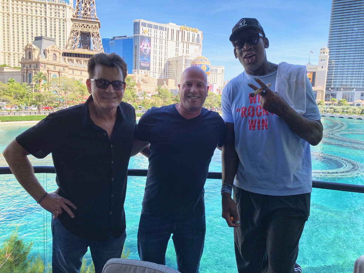Hanging and working in Vegas with my boys <a href="/dennisrodman/">Dennis Rodman</a>  and the Sheenius! #CharlieSheen #DennisRodman #DarrenPrince #PrinceMarketingGroup #LasVegas #ThreeSoberGuys