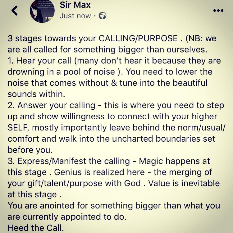 SirMaxSA's tweet photo. #heedthecall #higherself #findyourpurpose #answeryourcalling #sirmax #knowledgepreneur #globalspeaker #africa #johannesburg https://t.co/DMnMqxVEOe