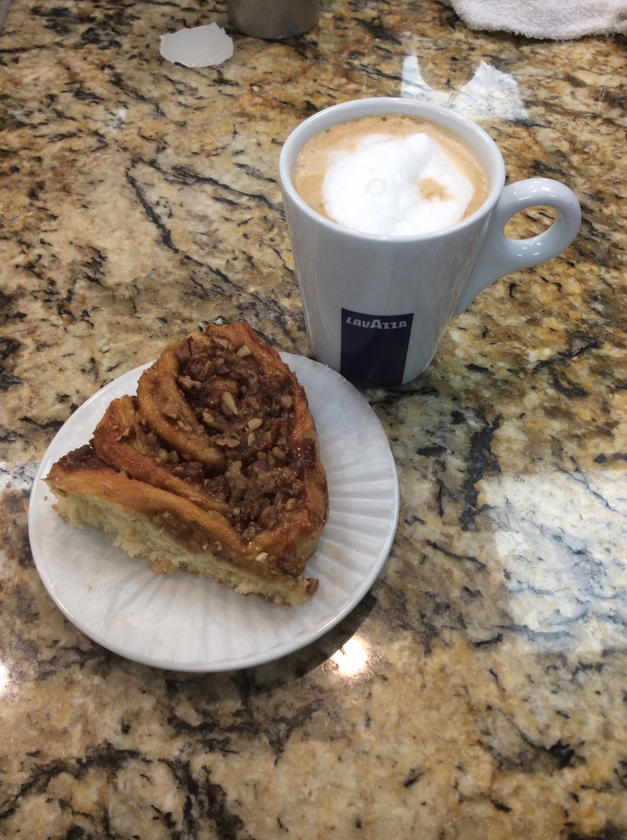 LezzaBakery's tweet photo. Looking for a sweet start to your day? Come in and try one of our deliciously sticky pecan rolls! Perfect to pair with a LavAzza cappuccino! https://t.co/ID394oZErh